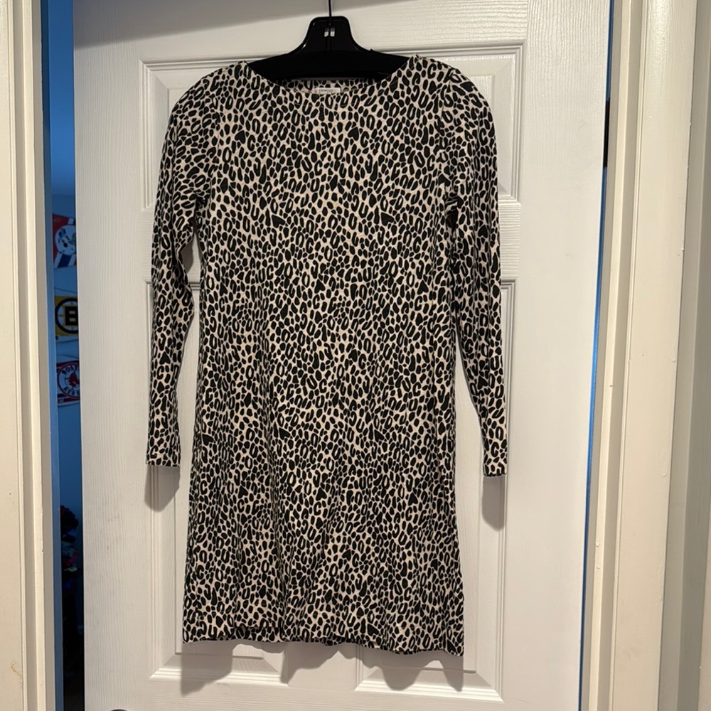 Leopard Print Long Sleeve Dress